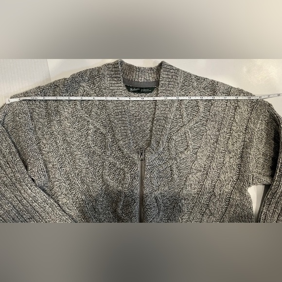 Woolrich Merino Wool Blend Full Zip Sweater Gray Womens Cardigan small - Picture 7 of 7